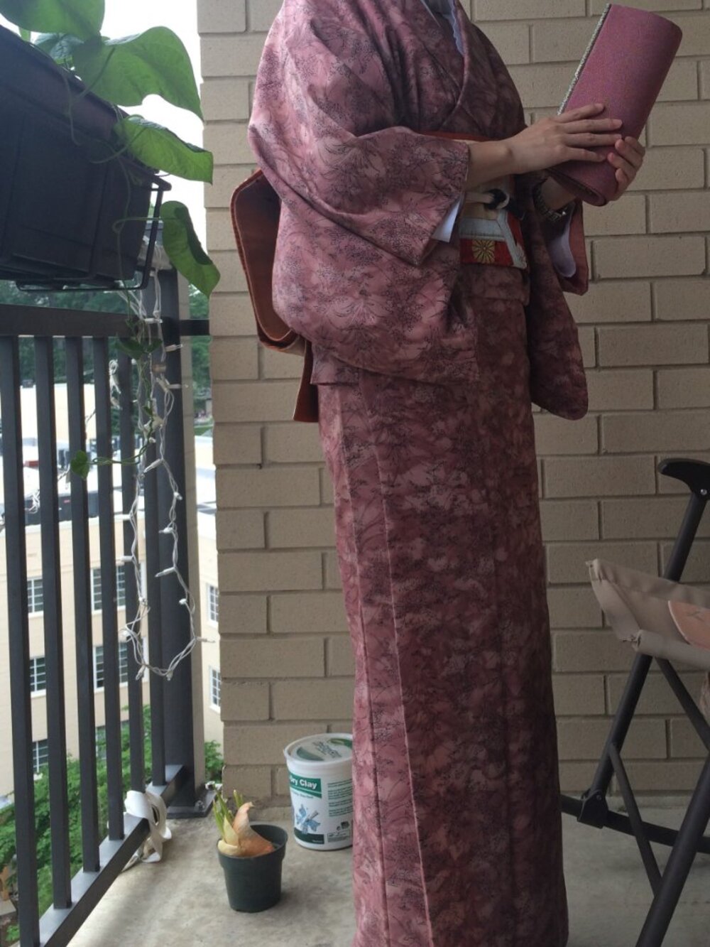 Vintage One Piece of Komon Kimono Pattern casual kimono